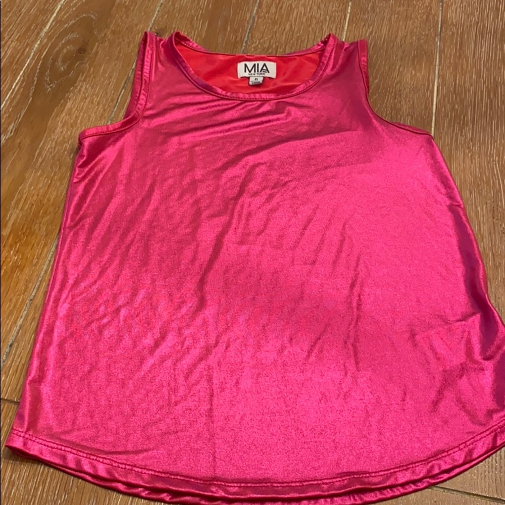 MIA New York metallic pink tank